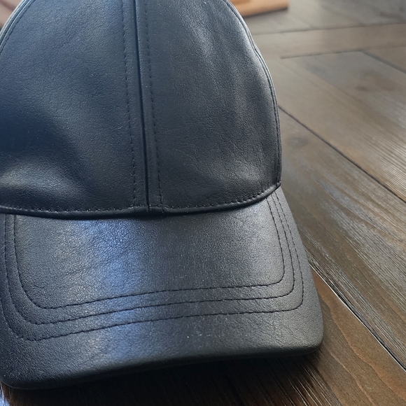Faux-Leather Adjustable Baseball Hat - Picture 2 of 10
